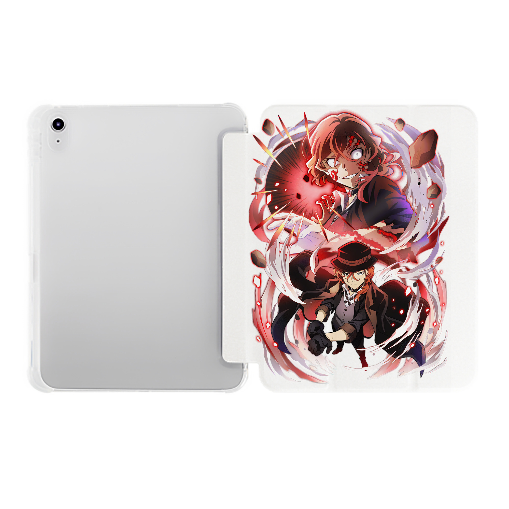 （画像用） 文豪ストレイドッグス Bungo Stray Dogs IPad ケース ペン収納付き 三つ折りスタンド PUレザー×シリコン 対応機種9.5/10.5/10.9インチ